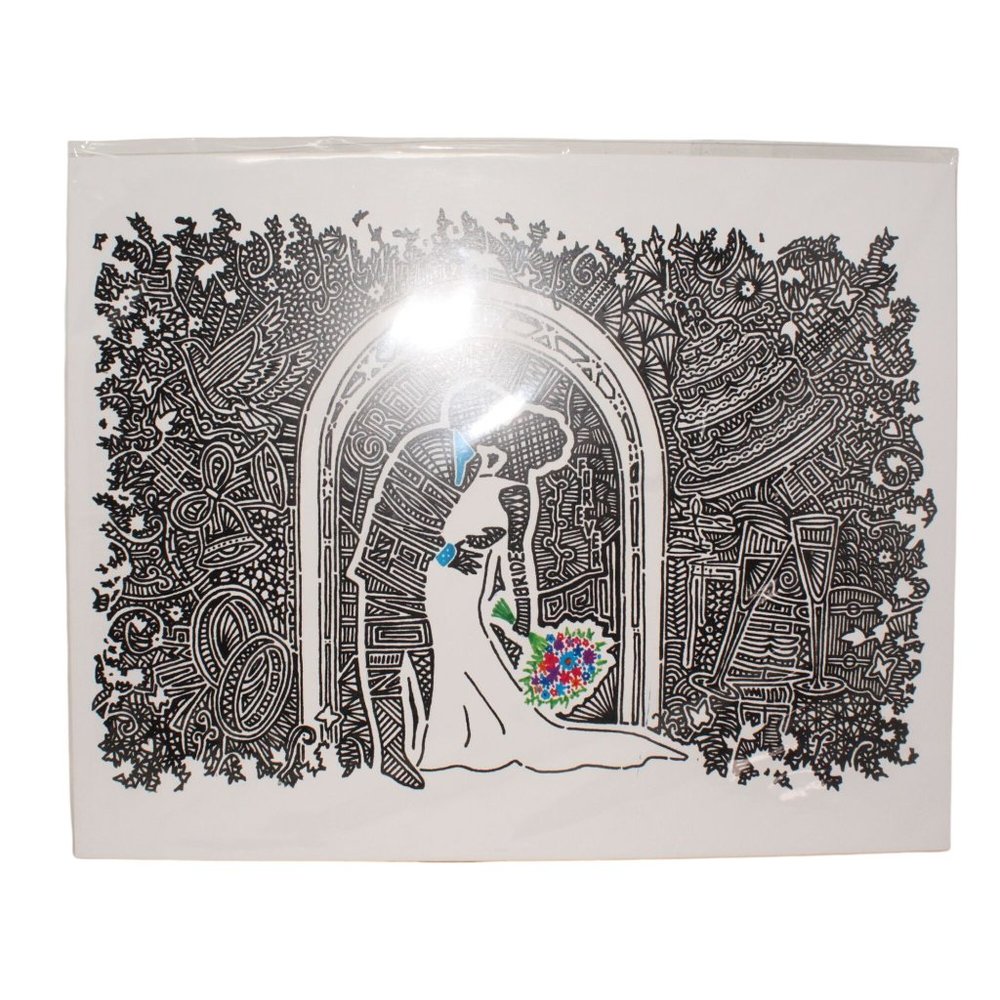 Viz Art Wedding Kiss 11" X 14" Hidden Words Pictures Celebration Decor Artwork - Picture 2 of 5